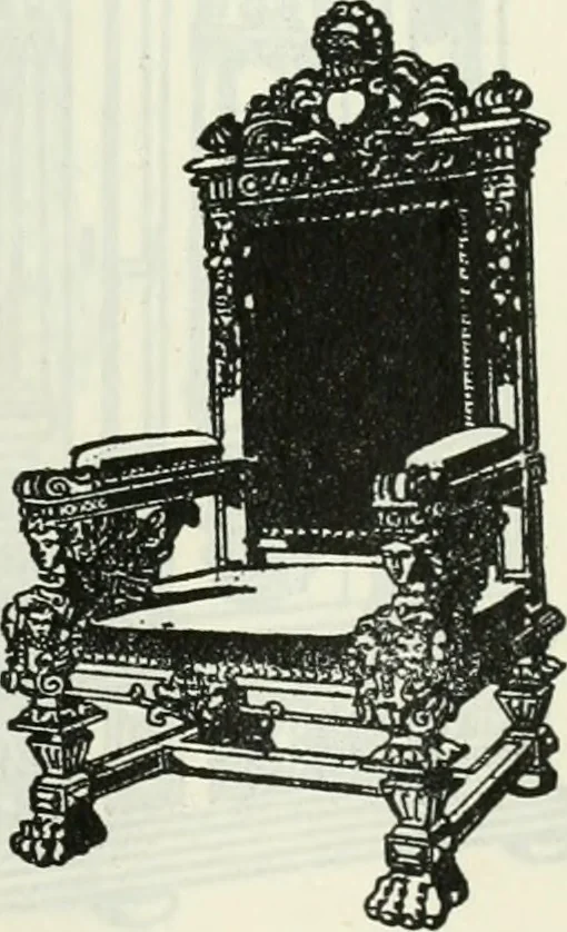 An illustration from The book of decorative furniture, its form, colour and history, 1910, leaf 338