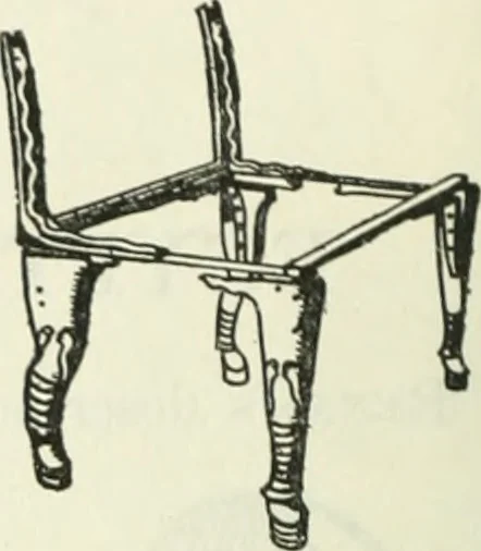 An illustration from The book of decorative furniture, its form, colour and history, 1910, leaf 35