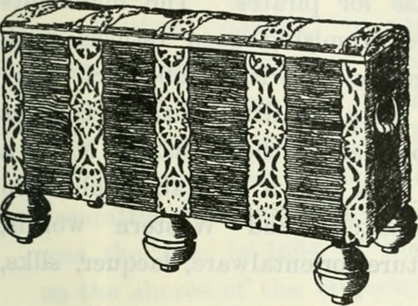 An illustration from The book of decorative furniture, its form, colour and history, 1910, leaf 358
