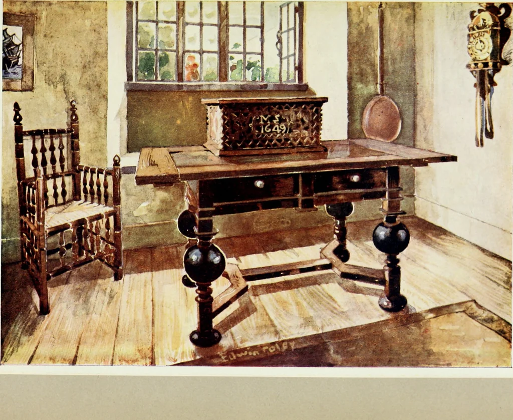 An illustration from The book of decorative furniture, its form, colour and history, 1910, leaf 364