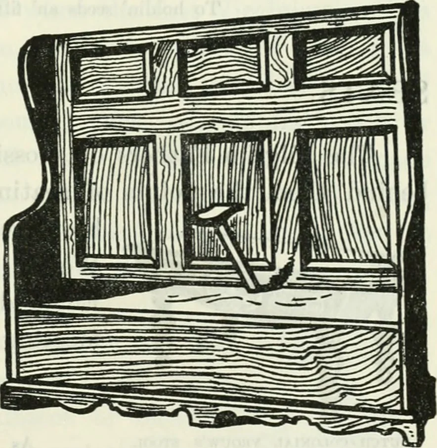 An illustration from The book of decorative furniture, its form, colour and history, 1910, leaf 366