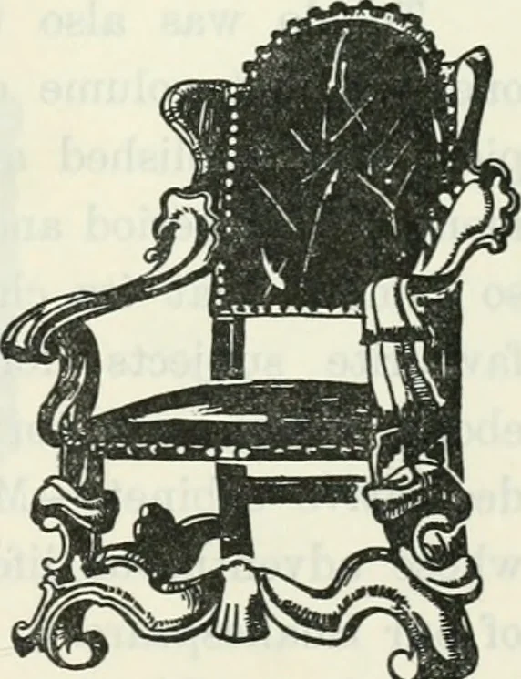 An illustration from The book of decorative furniture, its form, colour and history, 1910, leaf 386