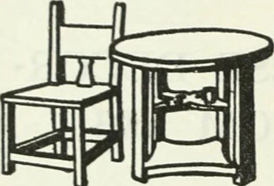 An illustration from The book of decorative furniture, its form, colour and history, 1910, leaf 387