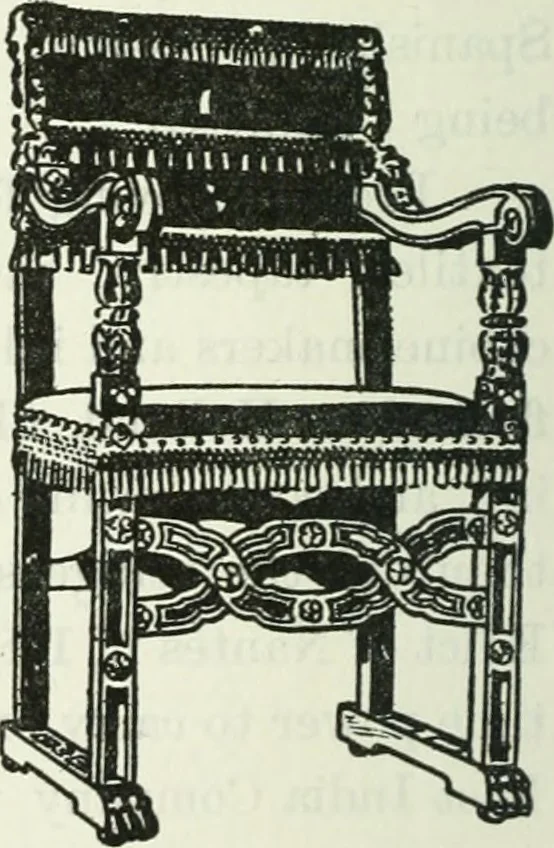 An illustration from The book of decorative furniture, its form, colour and history, 1910, leaf 399