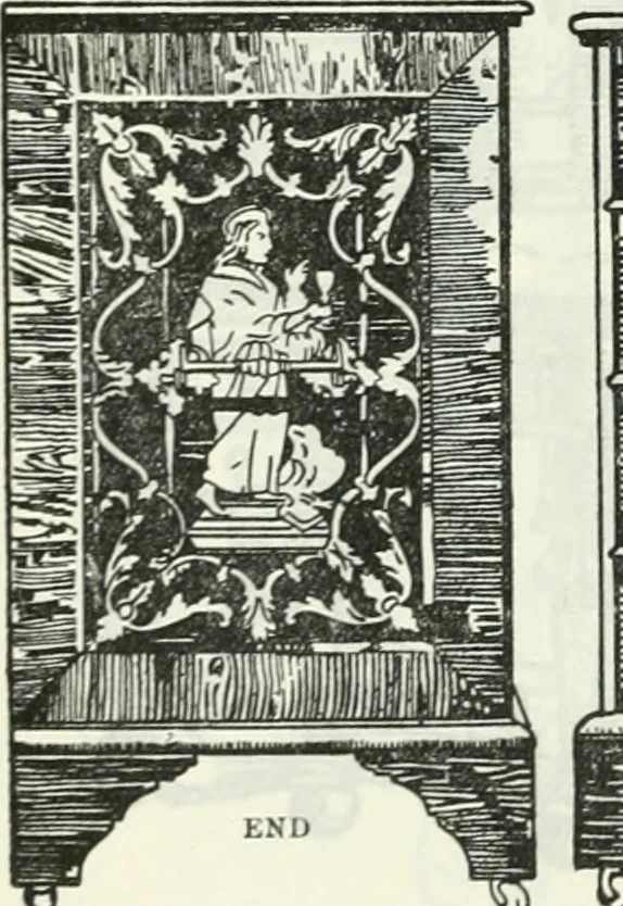 An illustration from The book of decorative furniture, its form, colour and history, 1910, leaf 403
