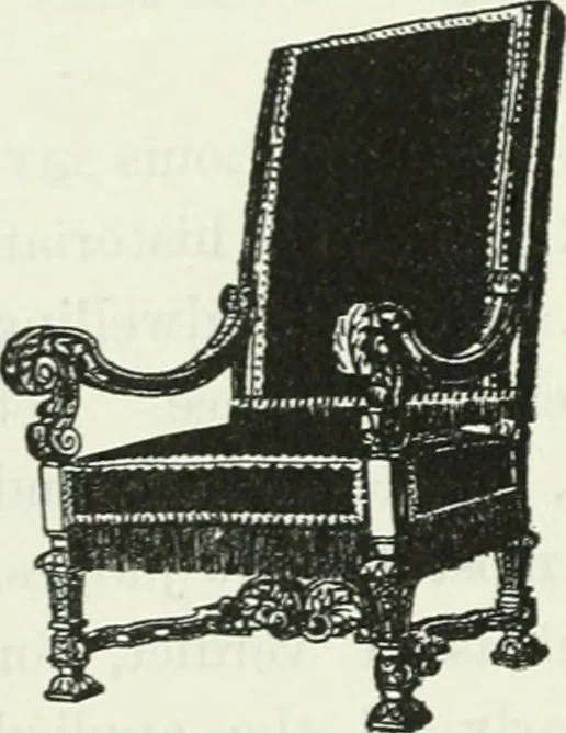 An illustration from The book of decorative furniture, its form, colour and history, 1910, leaf 411