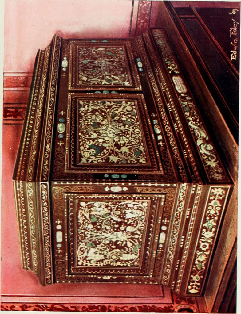 An illustration from The book of decorative furniture, its form, colour and history, 1910, leaf 416