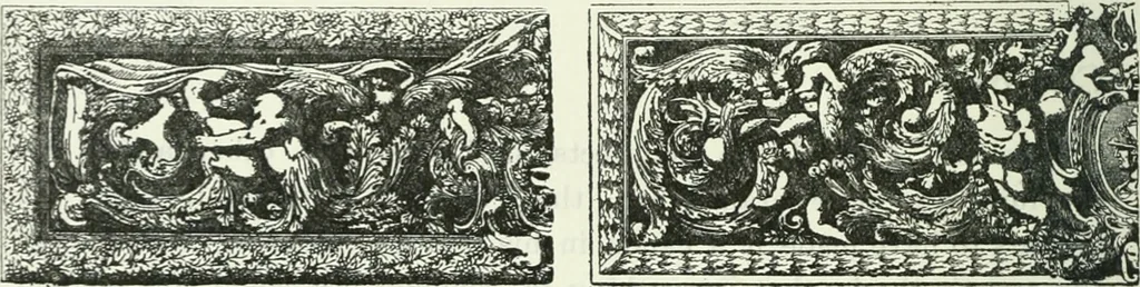 An illustration from The book of decorative furniture, its form, colour and history, 1910, leaf 419