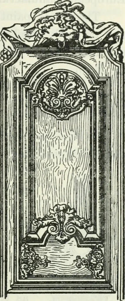 An illustration from The book of decorative furniture, its form, colour and history, 1910, leaf 420