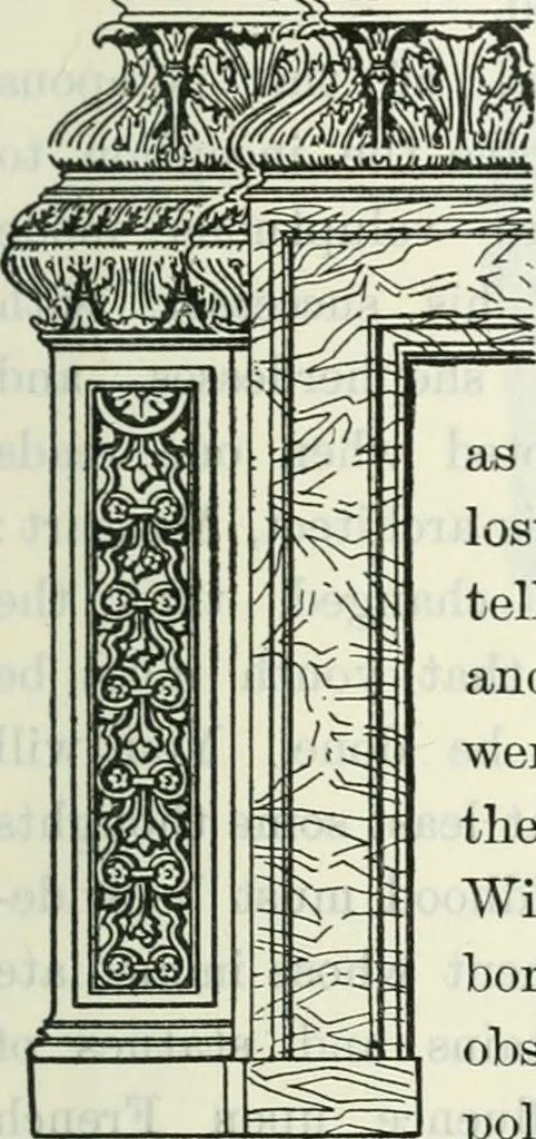 An illustration from The book of decorative furniture, its form, colour and history, 1910, leaf 436