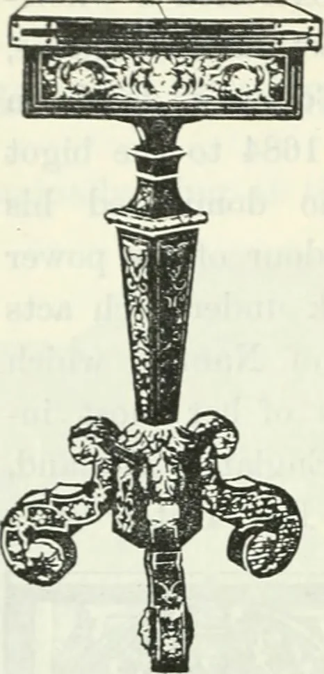 An illustration from The book of decorative furniture, its form, colour and history, 1910, leaf 437