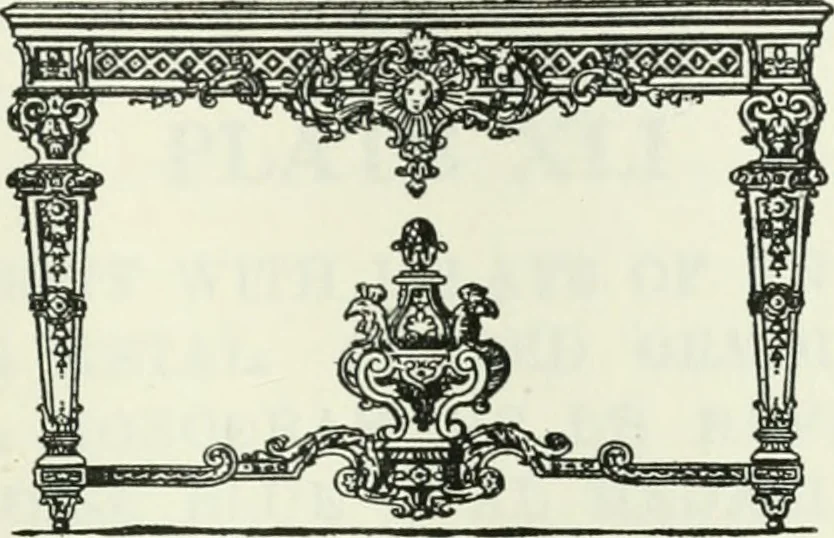 An illustration from The book of decorative furniture, its form, colour and history, 1910, leaf 438
