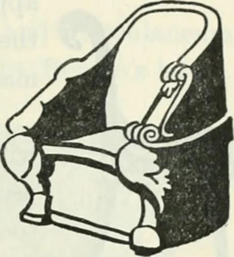 An illustration from The book of decorative furniture, its form, colour and history, 1910, leaf 46