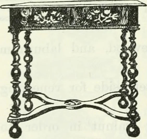 An illustration from The book of decorative furniture, its form, colour and history, 1910, leaf 501