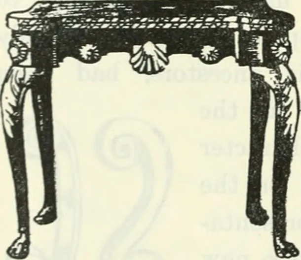 An illustration from The book of decorative furniture, its form, colour and history, 1910, leaf 531