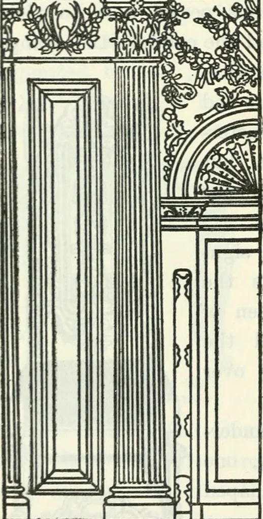 An illustration from The book of decorative furniture, its form, colour and history, 1910, leaf 533