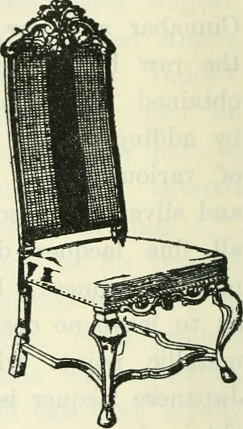 An illustration from The book of decorative furniture, its form, colour and history, 1910, leaf 541