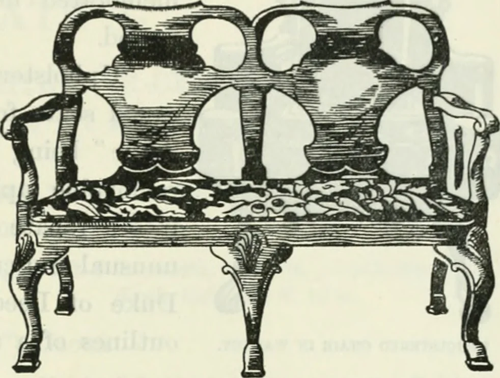 An illustration from The book of decorative furniture, its form, colour and history, 1910, leaf 544