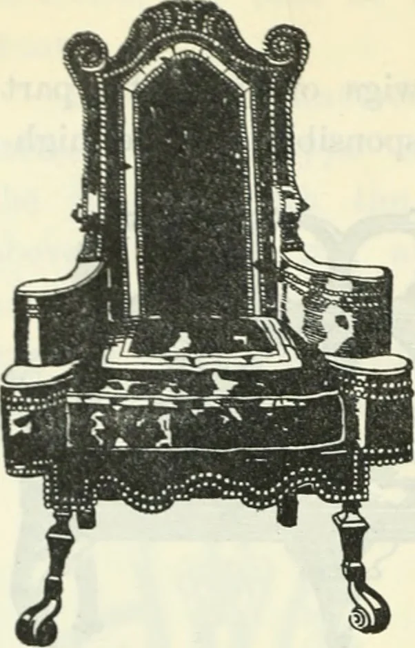 An illustration from The book of decorative furniture, its form, colour and history, 1910, leaf 545