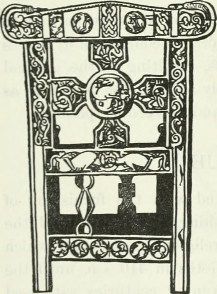 An illustration from The book of decorative furniture, its form, colour and history, 1910, leaf 55