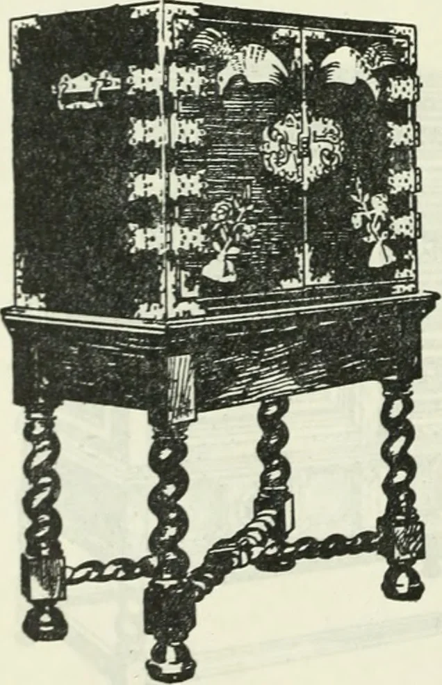 An illustration from The book of decorative furniture, its form, colour and history, 1910, leaf 551