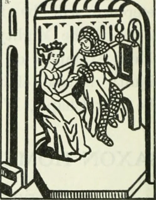 An illustration from The book of decorative furniture, its form, colour and history, 1910, leaf 65