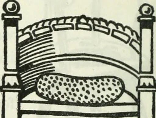 An illustration from The book of decorative furniture, its form, colour and history, 1910, leaf 65