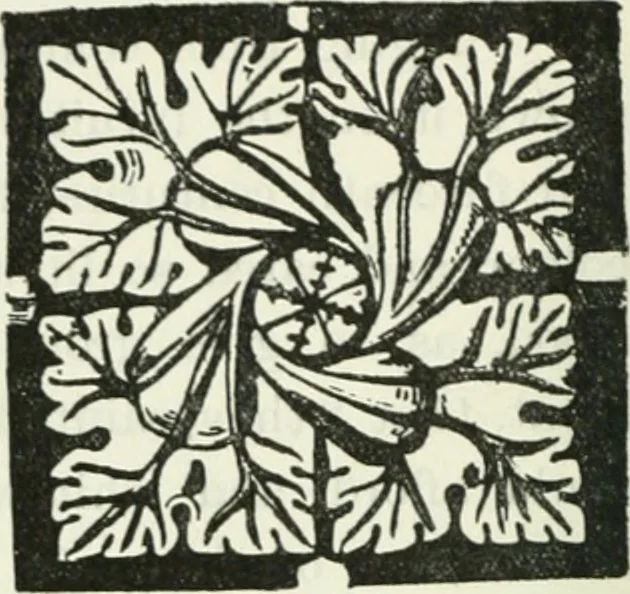 An illustration from The book of decorative furniture, its form, colour and history, 1910, leaf 77
