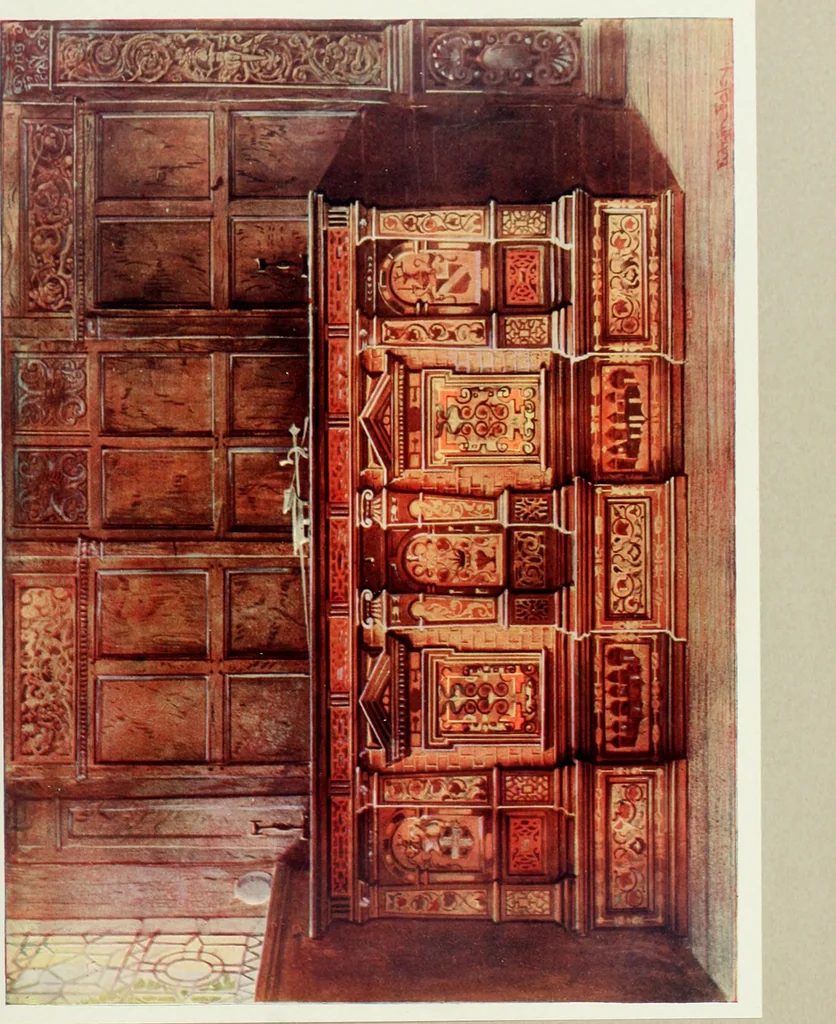 An illustration from The book of decorative furniture, its form, colour and history, 1910, leaf 86