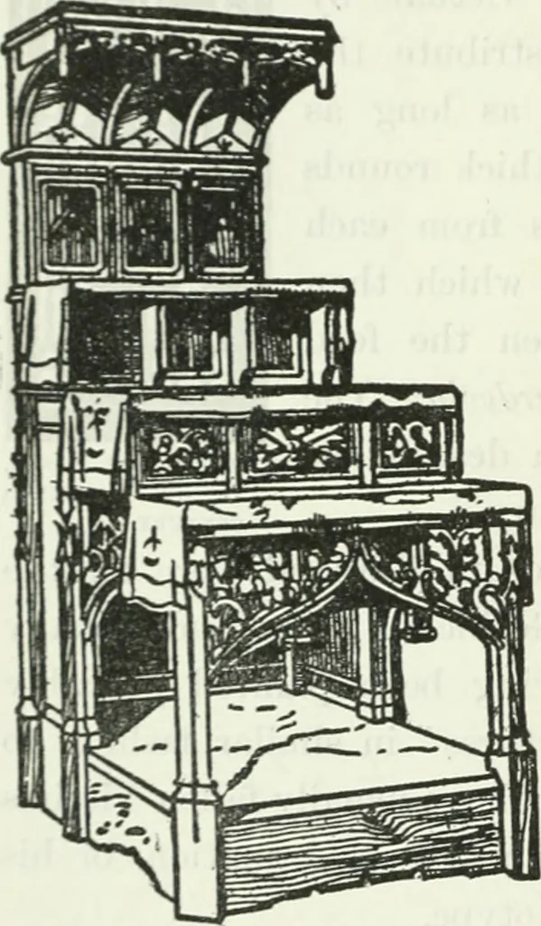 An illustration from The book of decorative furniture, its form, colour and history, 1910, leaf 99
