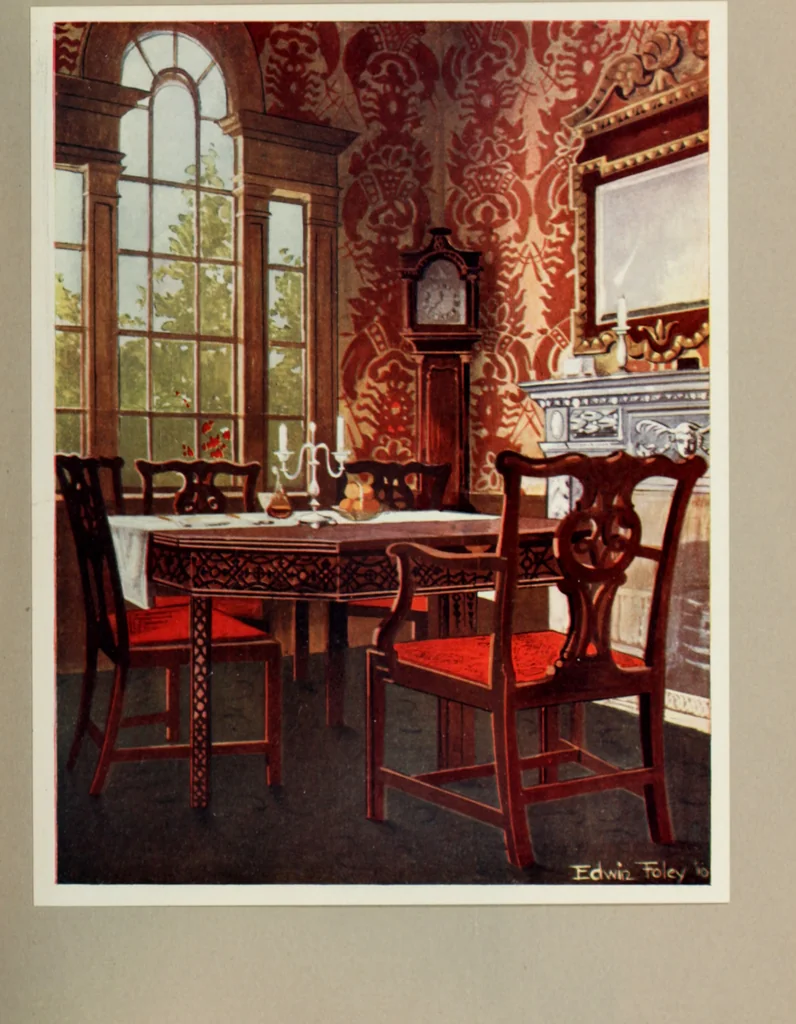 An illustration from The book of decorative furniture, its form, colour and history, 1910, leaf 102