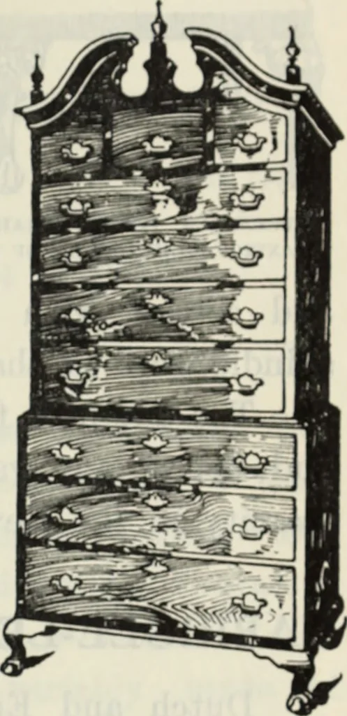 An illustration from The book of decorative furniture, its form, colour and history, 1910, leaf 114