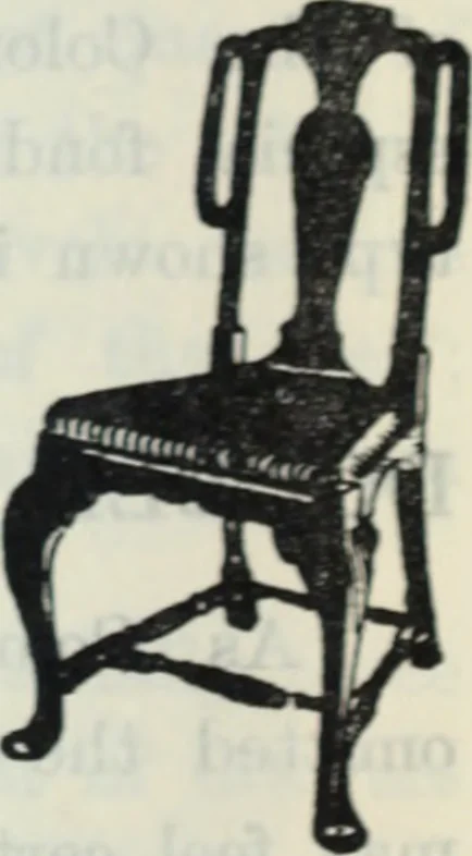 An illustration from The book of decorative furniture, its form, colour and history, 1910, leaf 115