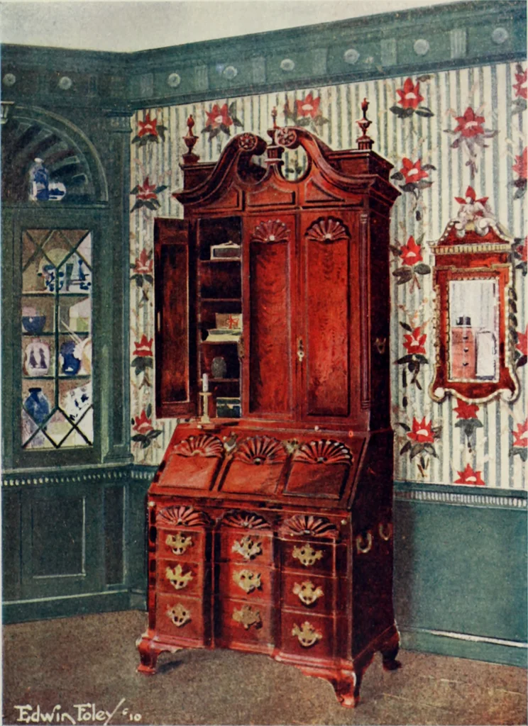 An illustration from The book of decorative furniture, its form, colour and history, 1910, leaf 118