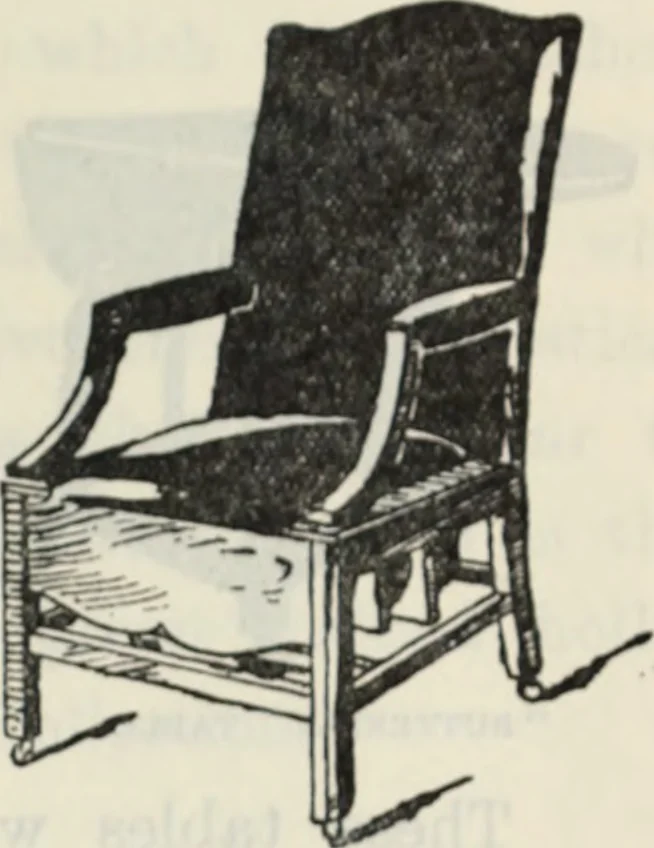 An illustration from The book of decorative furniture, its form, colour and history, 1910, leaf 120