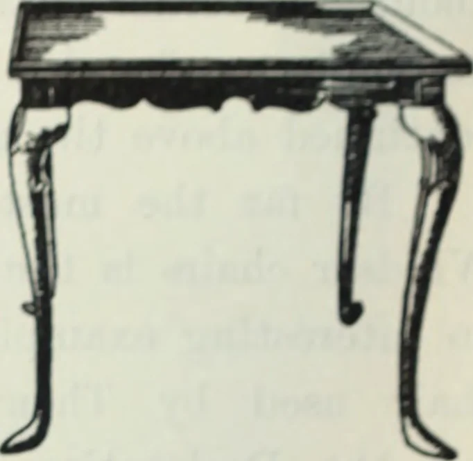 An illustration from The book of decorative furniture, its form, colour and history, 1910, leaf 121