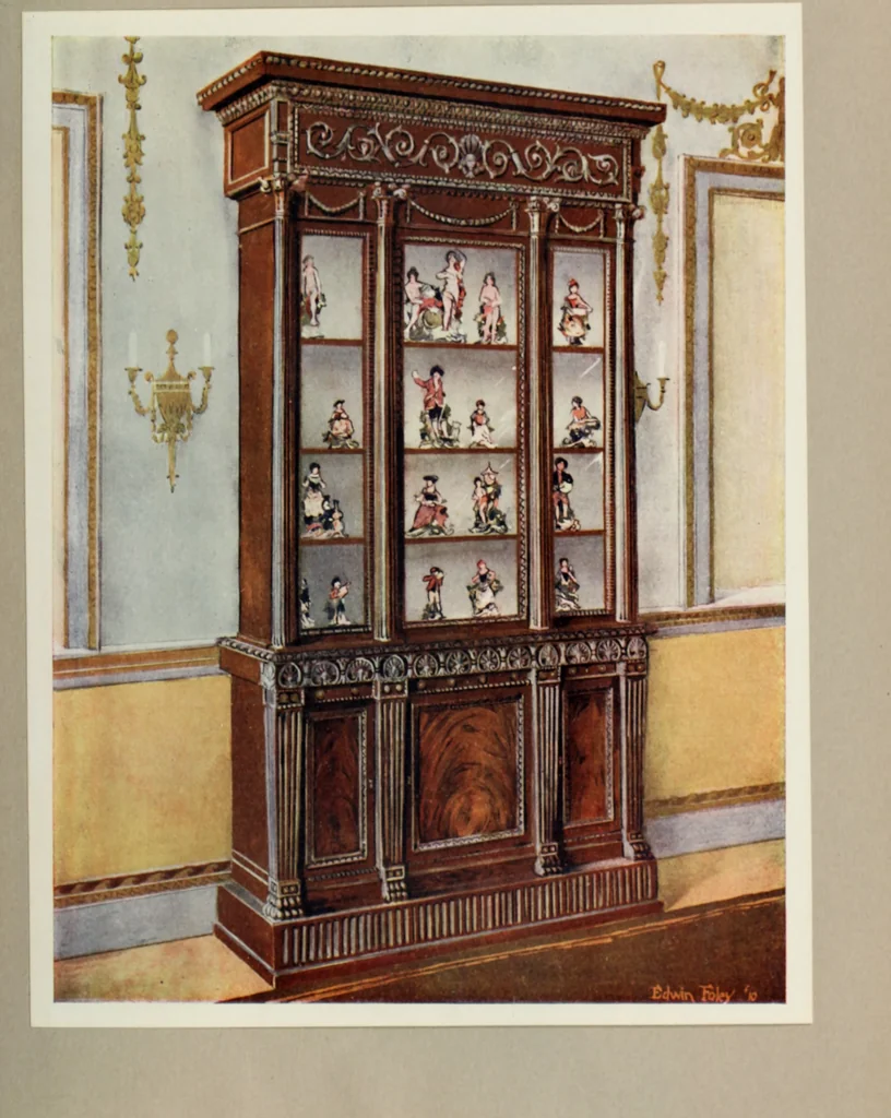 An illustration from The book of decorative furniture, its form, colour and history, 1910, leaf 128