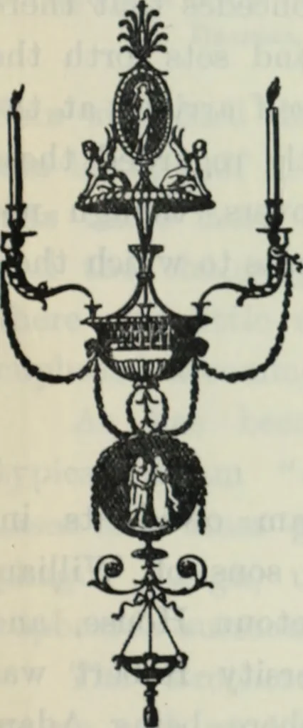 An illustration from The book of decorative furniture, its form, colour and history, 1910, leaf 134