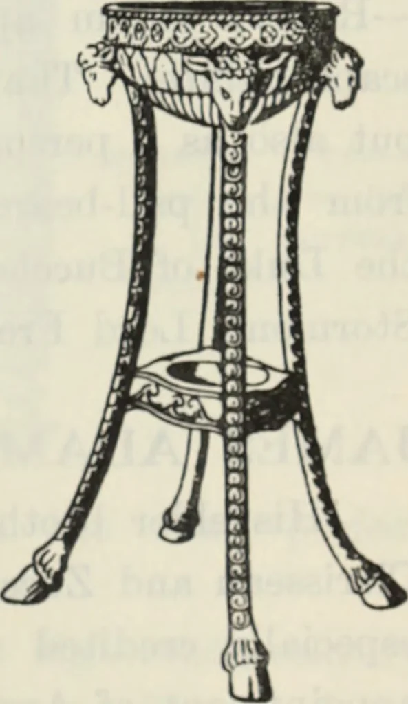 An illustration from The book of decorative furniture, its form, colour and history, 1910, leaf 140
