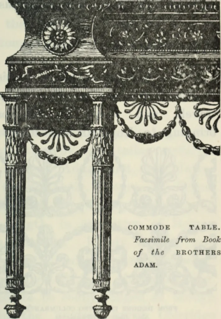 An illustration from The book of decorative furniture, its form, colour and history, 1910, leaf 142