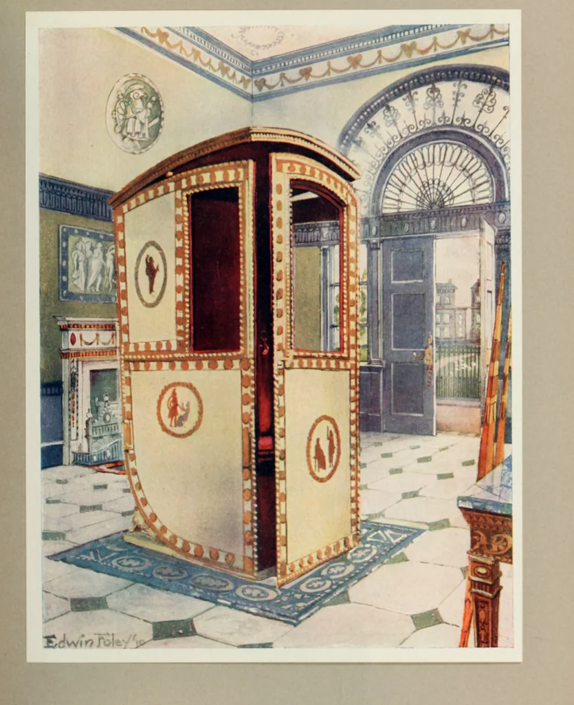 An illustration from The book of decorative furniture, its form, colour and history, 1910, leaf 148
