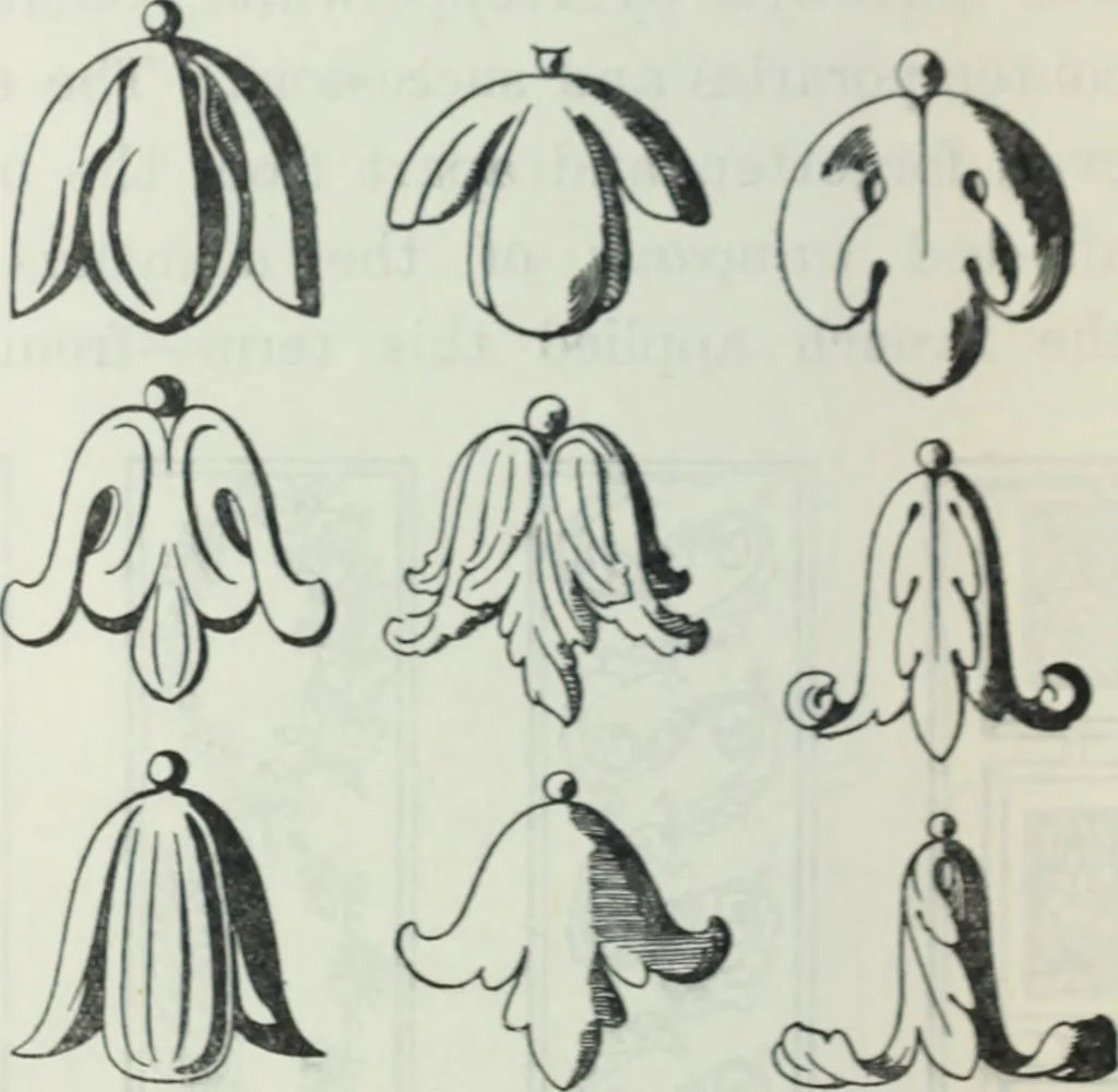 An illustration from The book of decorative furniture, its form, colour and history, 1910, leaf 151