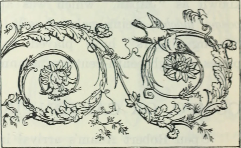 An illustration from The book of decorative furniture, its form, colour and history, 1910, leaf 153