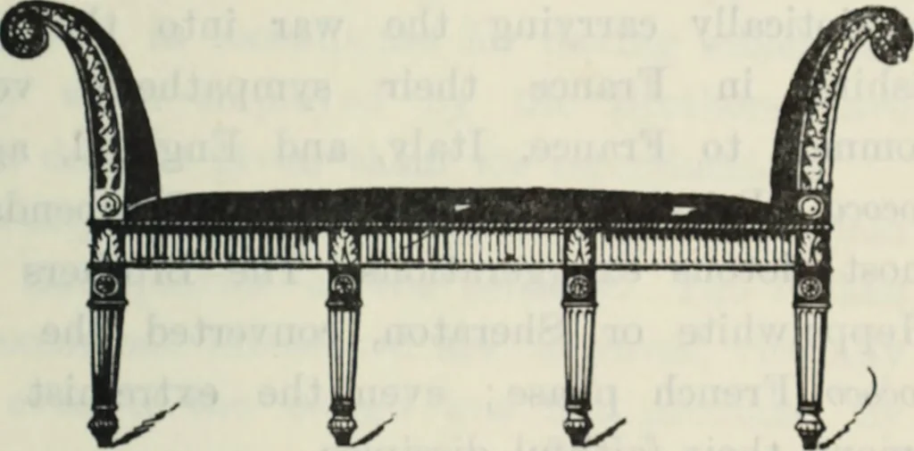 An illustration from The book of decorative furniture, its form, colour and history, 1910, leaf 160