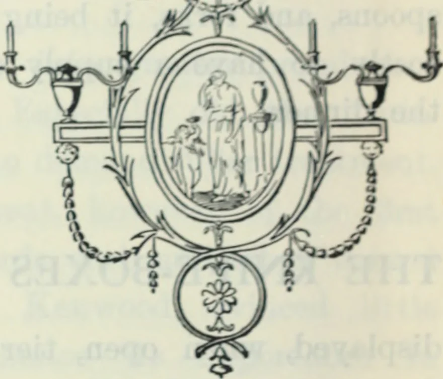 An illustration from The book of decorative furniture, its form, colour and history, 1910, leaf 175