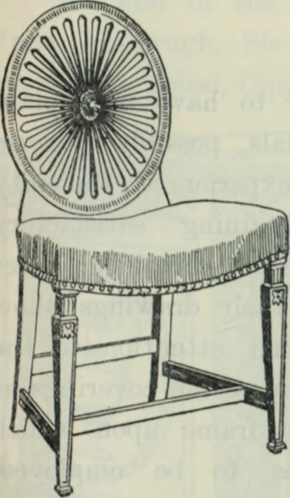 An illustration from The book of decorative furniture, its form, colour and history, 1910, leaf 176