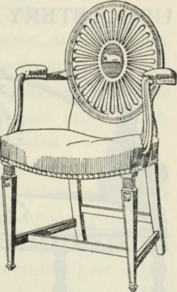 An illustration from The book of decorative furniture, its form, colour and history, 1910, leaf 176