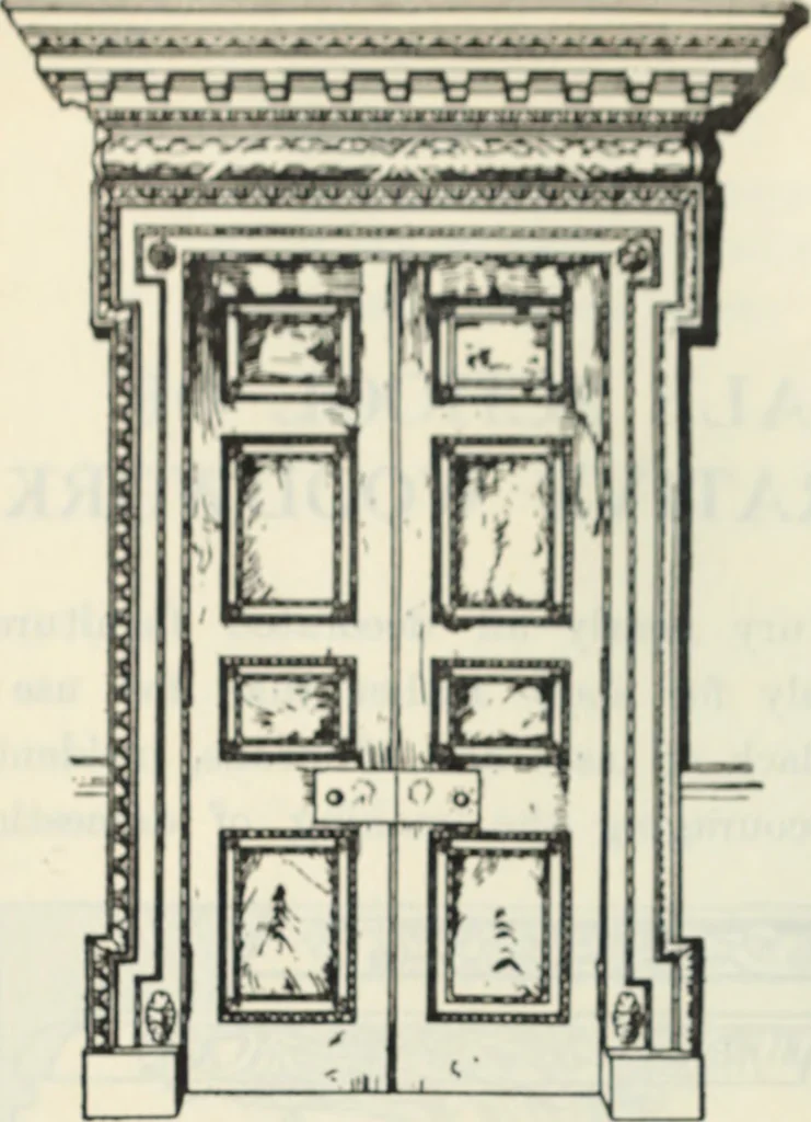 An illustration from The book of decorative furniture, its form, colour and history, 1910, leaf 19