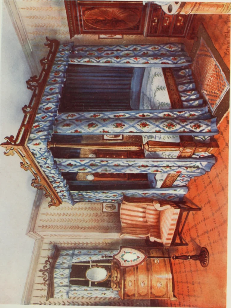 An illustration from The book of decorative furniture, its form, colour and history, 1910, leaf 196