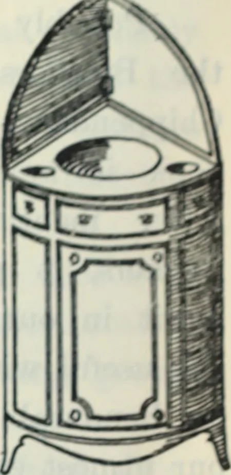 An illustration from The book of decorative furniture, its form, colour and history, 1910, leaf 203